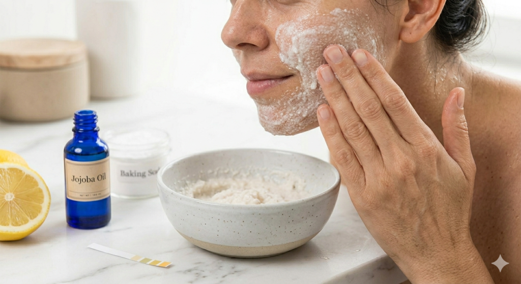 Recette Gommage purifiant au bicarbonate pour peaux grasses