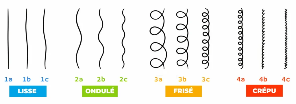 types de cheveux 2a 2b 2c